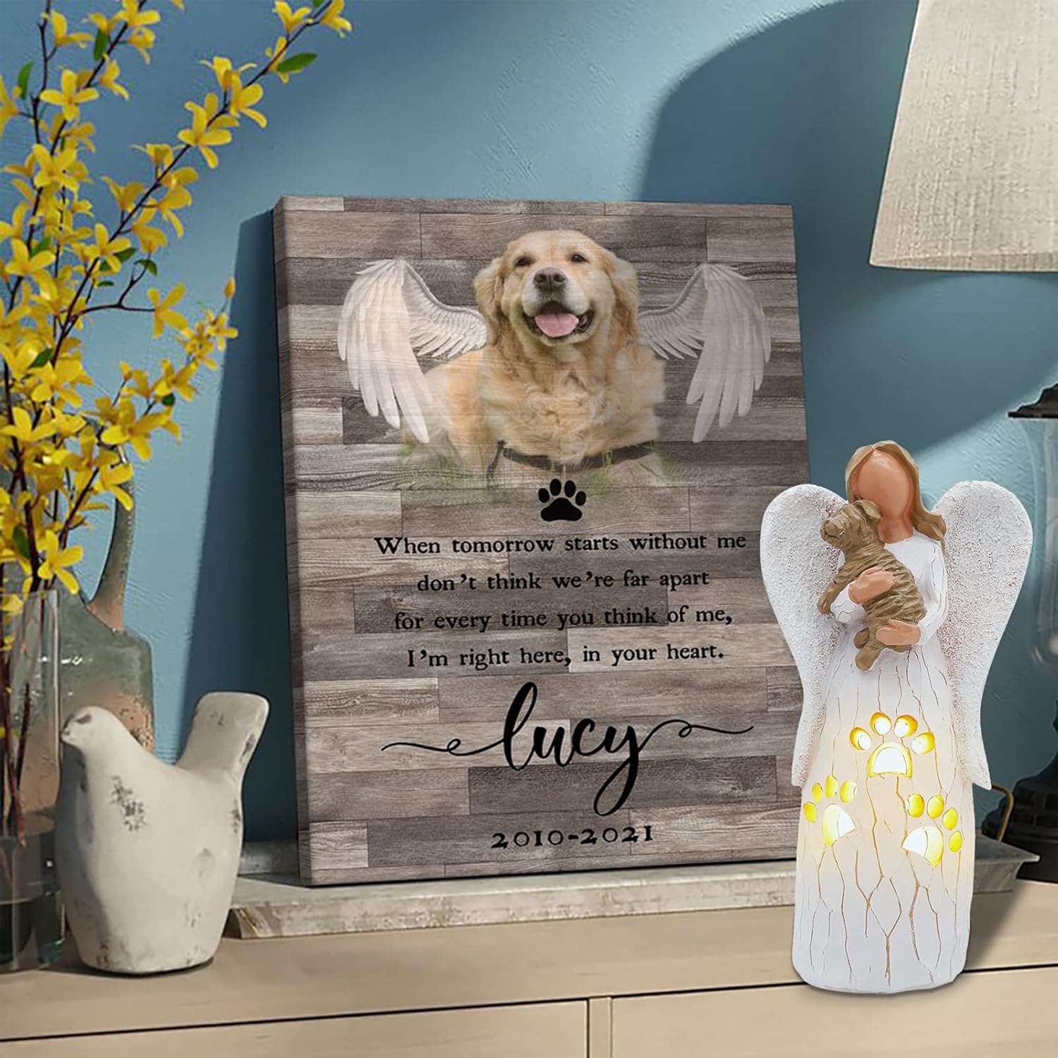 Dog Memorial Gifts Hotme Angel Of Friendship Dog Remembrance Gift Pet Loss Gifts Sculpted Hand Painted Figure Dog Angel Figurines Candle Holder Statue With Flickering Led Candle Memorials Pet Supplies Alpharise Co Jp