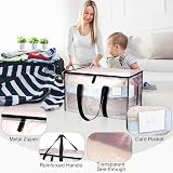 Yafe 3 Pack Large 91L Transparent Clothes Storage Boxes with Lids view 3