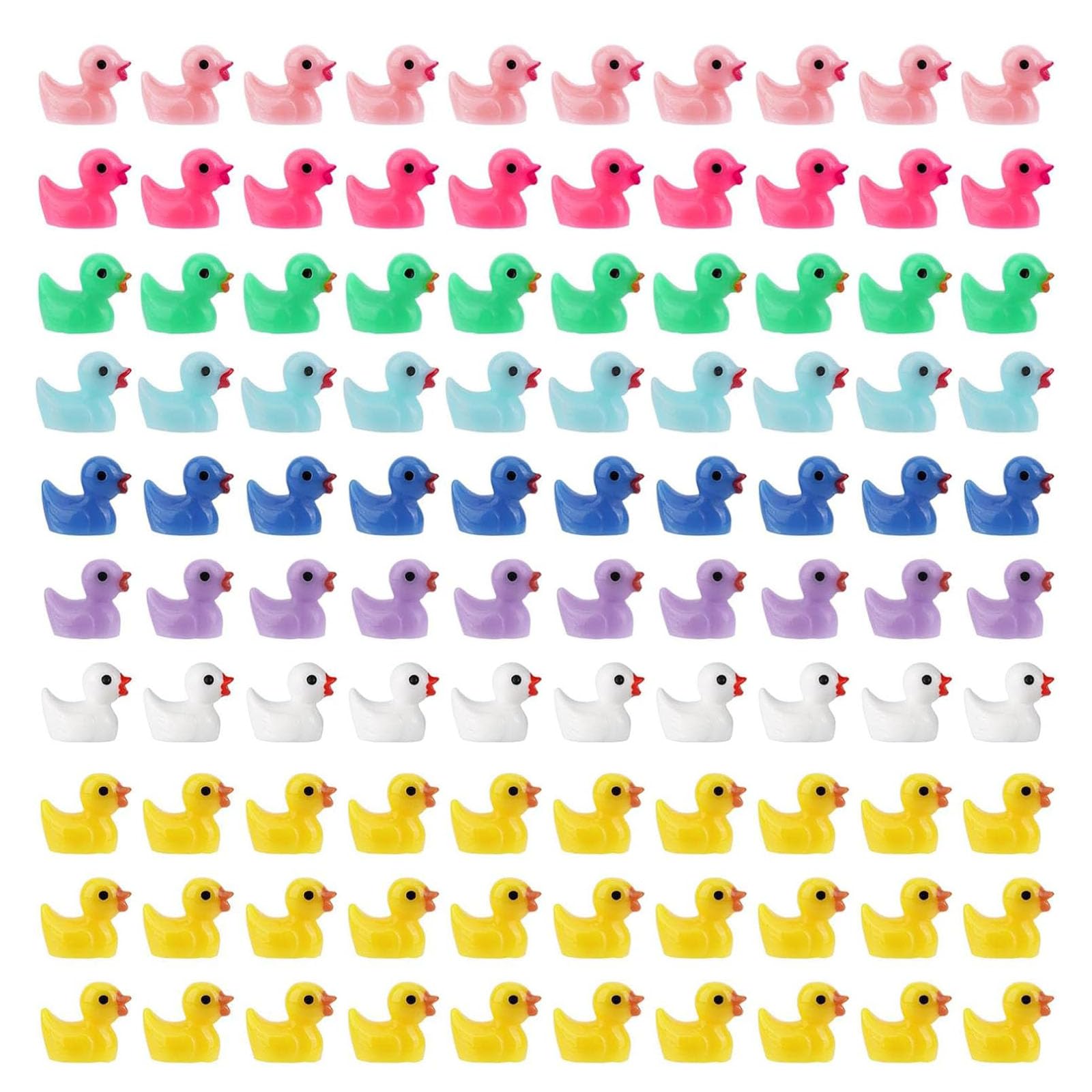 HYSSBR 100Pcs Tiny Ducks Miniature Figures DIY Crafts Garden Tiny Ducks Ornaments Landscape Decorations Little Ducks Ornaments for Home Decor