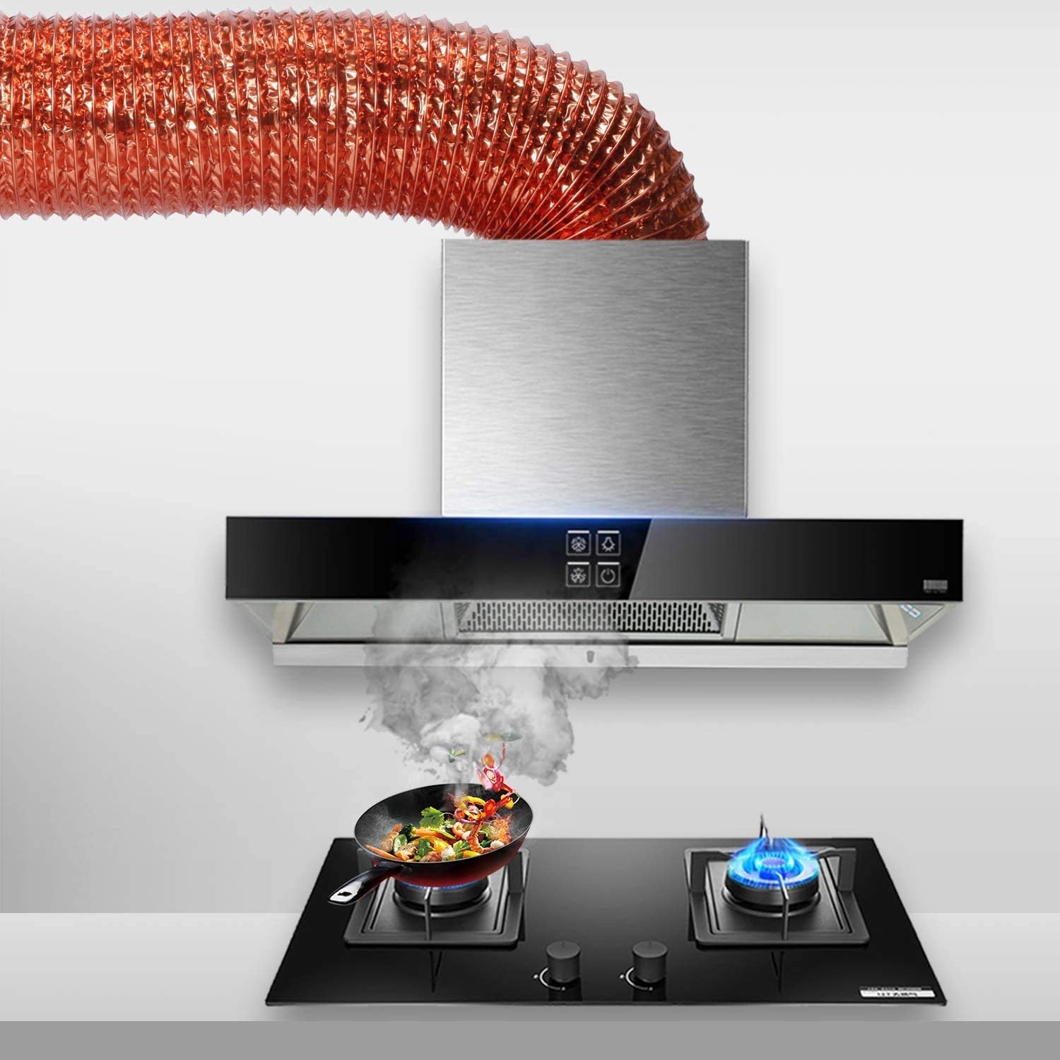 Air Aluminum Foil Ducting, HG POWER 6 Inch 16.5ft NonInsulated Flex