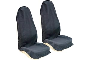 LoyaGour Car Seat Cover Protector Front Seats,for Gym Workout,Running,Swimming,Beach and Hiking,Waterproof Sweat Towel Bucket Seat Covers for Cars SUV Trucks (Black, 2Pcs)