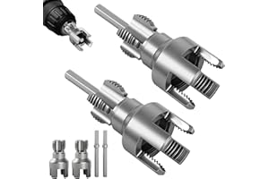 ACIRNS 2PCS Pipe Threading Tool, 1/2" & 3/4" Dual-Function Internal & External Pipe Threader Kit, Alloy Steel Thread Cutting Tool for Water Pipes, Electric Drill Compatible, Fast DIY Plumbing Solution