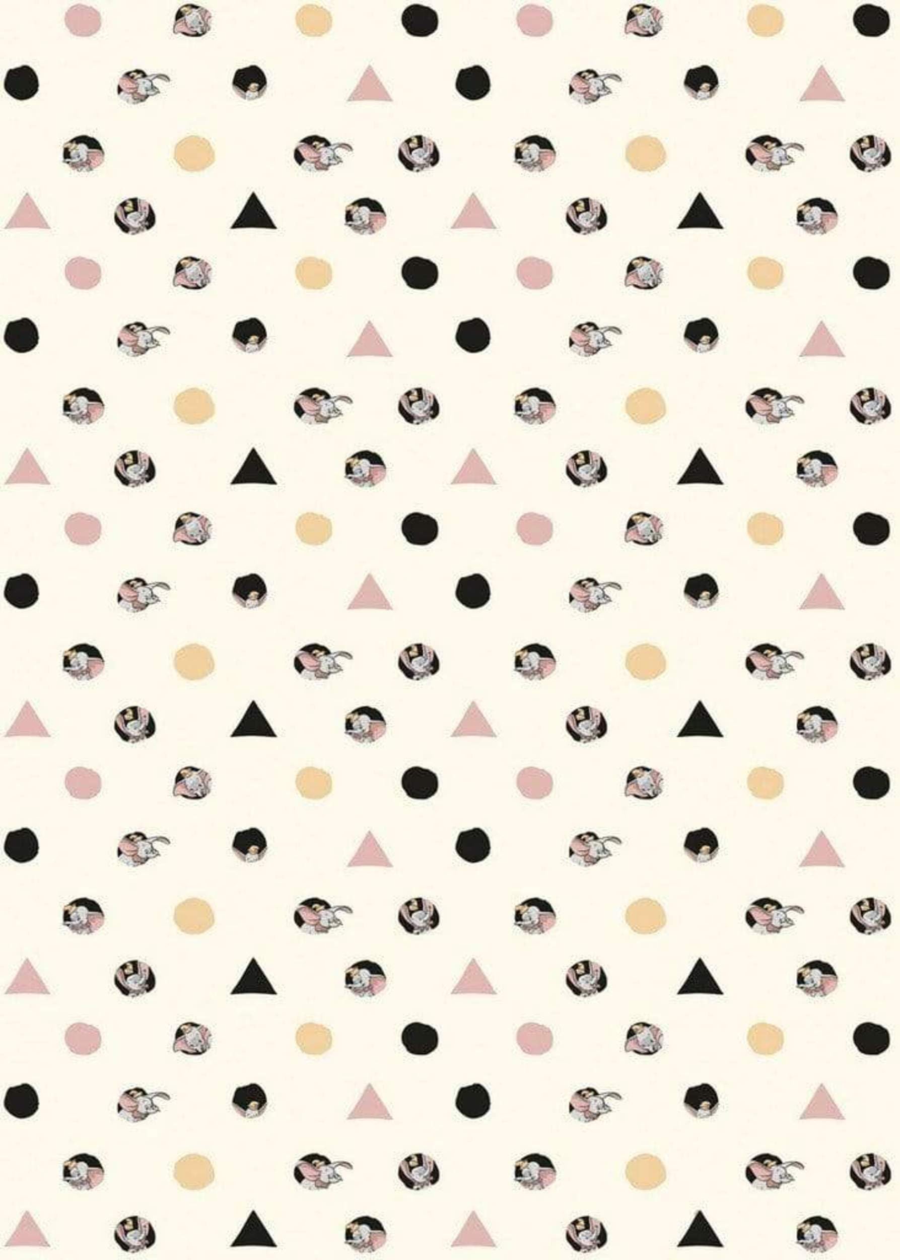 Komar Disney DX4-003 Non-Woven Photo Wallpaper | Dumbo | Angles & Dots | Wallpaper for Children's Room/Baby Room/Elephant Decoration | Size 200 x 280 cm