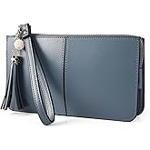 befen Genuine Leather Wristlet Clutch for Women Ultra-Slim Ladies Credit Card Holder Wallet Purses with RFID Protection