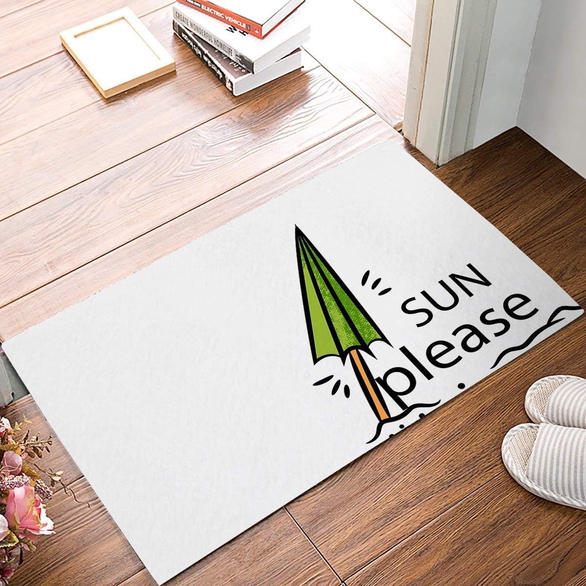 Mcdorty tapete de goma antideslizante con diseño de paraguas de dibujos