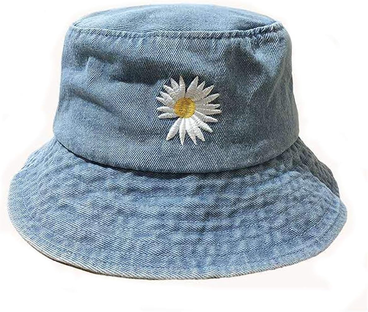 DaisyBucket Hat Fisherman DenimWashed Women Summer Casual Style