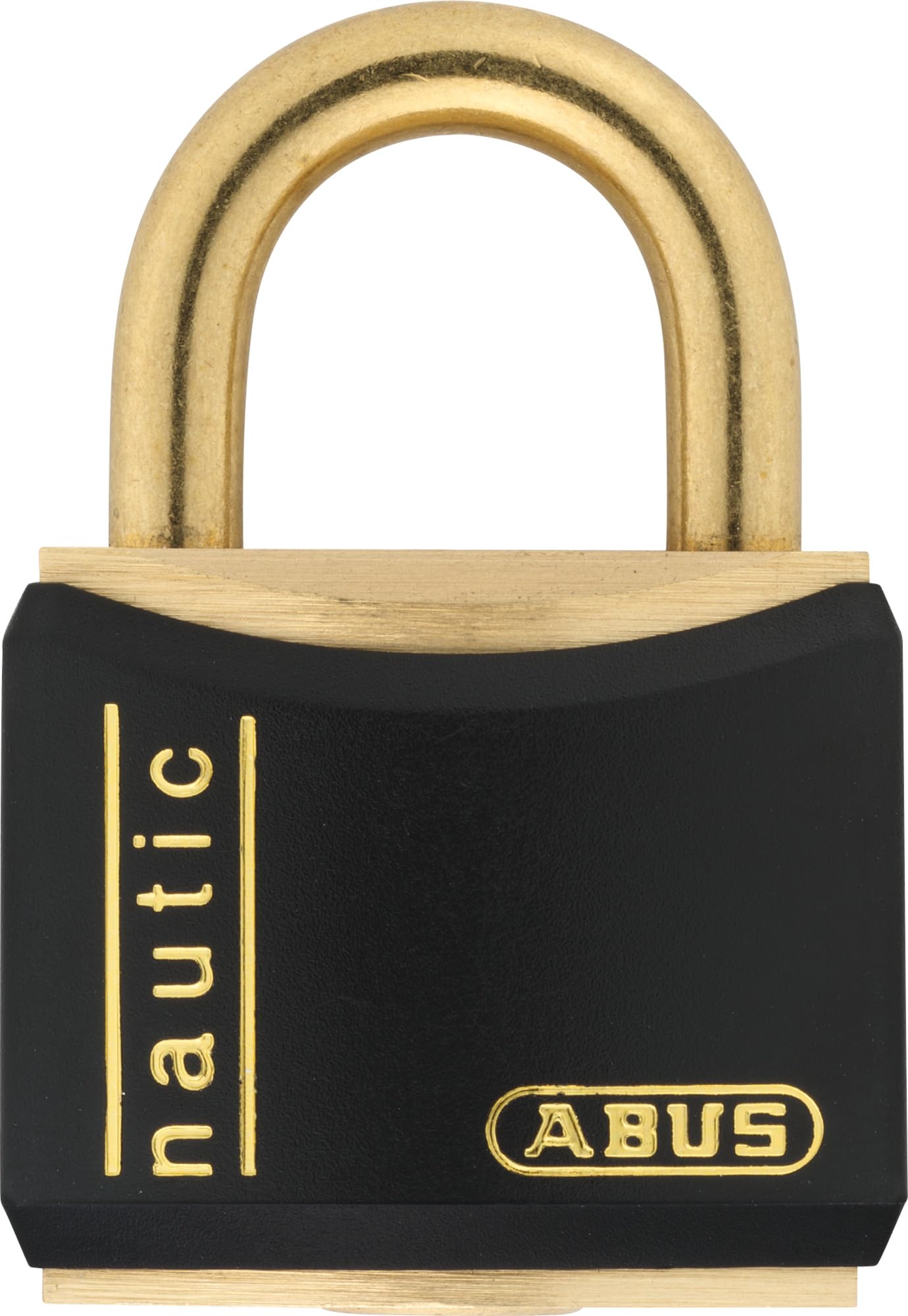 ABUS Padlock T84MB/30 vs. Nautic - Solid Brass Body - for cupboards, lockers, Bags, suitcases, caskets, Cassettes - Ideal for Heavy Weather Conditions - incl. 2 Keys - Black