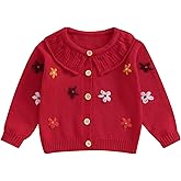 FOMOYUU Toddlers and Newborn Baby Girls Boy Cardigan Sweater Long Sleeve Button Up Knit Sweatshirt Jacket Fall Outfits