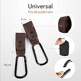 Baby Uma Leather-Style 2-Pack Pram Clips Dark Brown Universal Carry 5 kg view 5