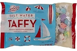 Sweet Candy Company Salt Water Taffy Individually Wrapped - Salt Water Taffy Candy, Old Fashioned Assorted Flavors, Soft and Chewy Candy Mix, Gluten Free Variety Pack - 14 oz Bag