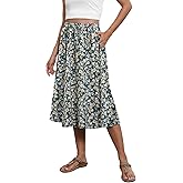 Witsmile Flowy Skirt Elastic High Waist A-Line Skirt with Pockets Bohemia Cover-up for Women 2026 Trendy(S-2XL)