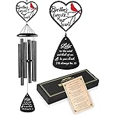 Memorial Gifts for Loss of Brother, 32" Cardinal Memorial Wind Chimes for Loss of Brother, Sympathy Wind Chimes Gifts in Memory of Brother