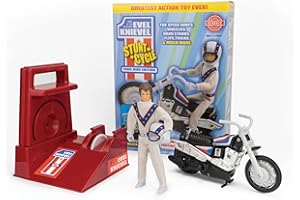 Evel Knievel Stunt Cycle - The Amazing Wind Up and Go Action Toy Launcher for Ultimate Jumps, Crashes, Flips and More - 8 Inc