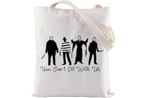ZJXHPO Horror Movies Lover Gift You Cant Sit With Us Makeup Bag Horror Movie Fan Gift Horror Movie Canvas Tote Bag (Sit With Us Tote bag)