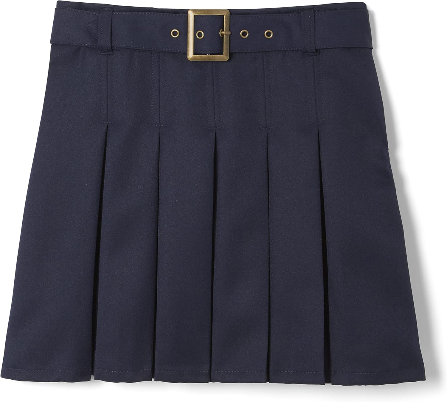 French Toast Girls' Pleated Scooter with Square Buckle Belt: Clothing