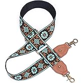 Purse Strap Replacement Crossbody Adjustable Bag Strap Retro Jacquard Embroidery Wide Shoulder Strap for Women Handbags