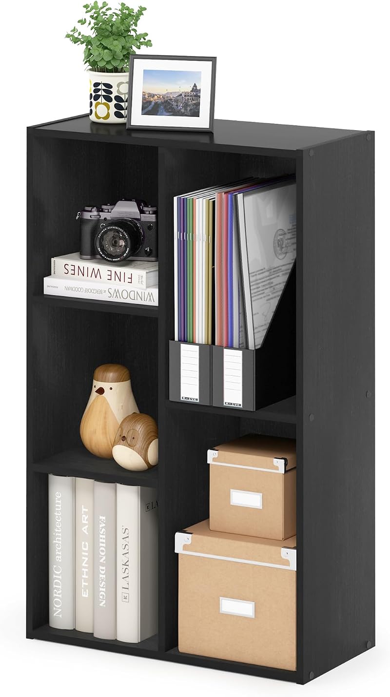 Furinno LUDER 5-Cube Bookshelf Blackwood Engineered Wood Tool Free Assembly