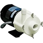 Little Giant 2-MD-SC 115V, 510 GPH Manual Semi-Corrosive Chemical Pump | 6' Cord w/ Plug, In-line Transfer/Recirculation of Compatible Acids/Alkalis/Solutions, No Switch, 1/25 HP, 580503