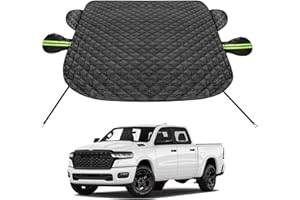 XHRING Windshield Cover for Ice and Snow Compatible with Dodge RAM 1500 2500 3500Truck, CrewCab MegaCab Pickup 2Dr RegularCab 4Dr QuadCab Car Anti-Snow Cover Winter Frost Shade with Side Mirror Covers