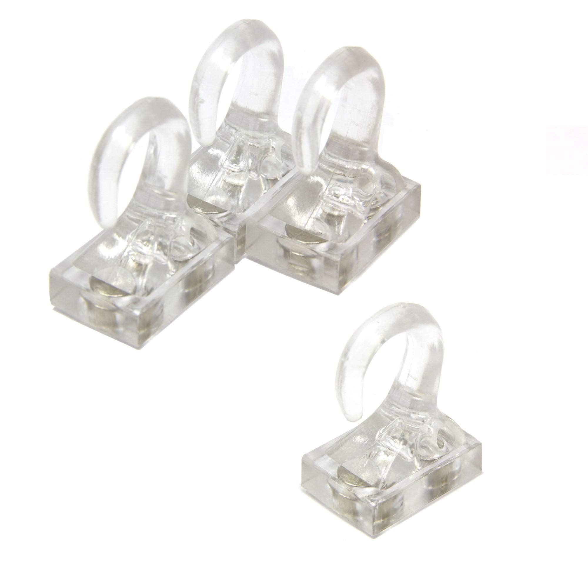 Magnet Expert® Clear Plastic Magnetic Hooks - 2kg Pull (26 x 19 x 38mm) (Pack of 5)
