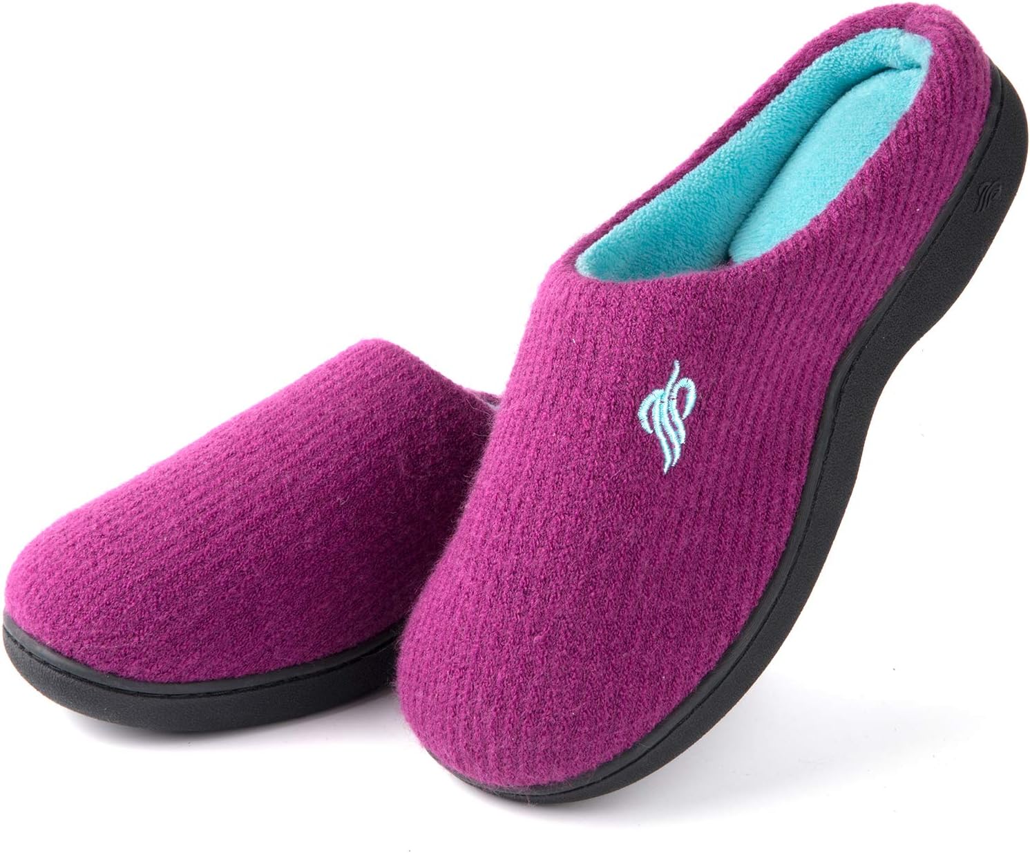 Classic Two-Tone Slippers for Women, Ladies' Memory Foam House Shoes