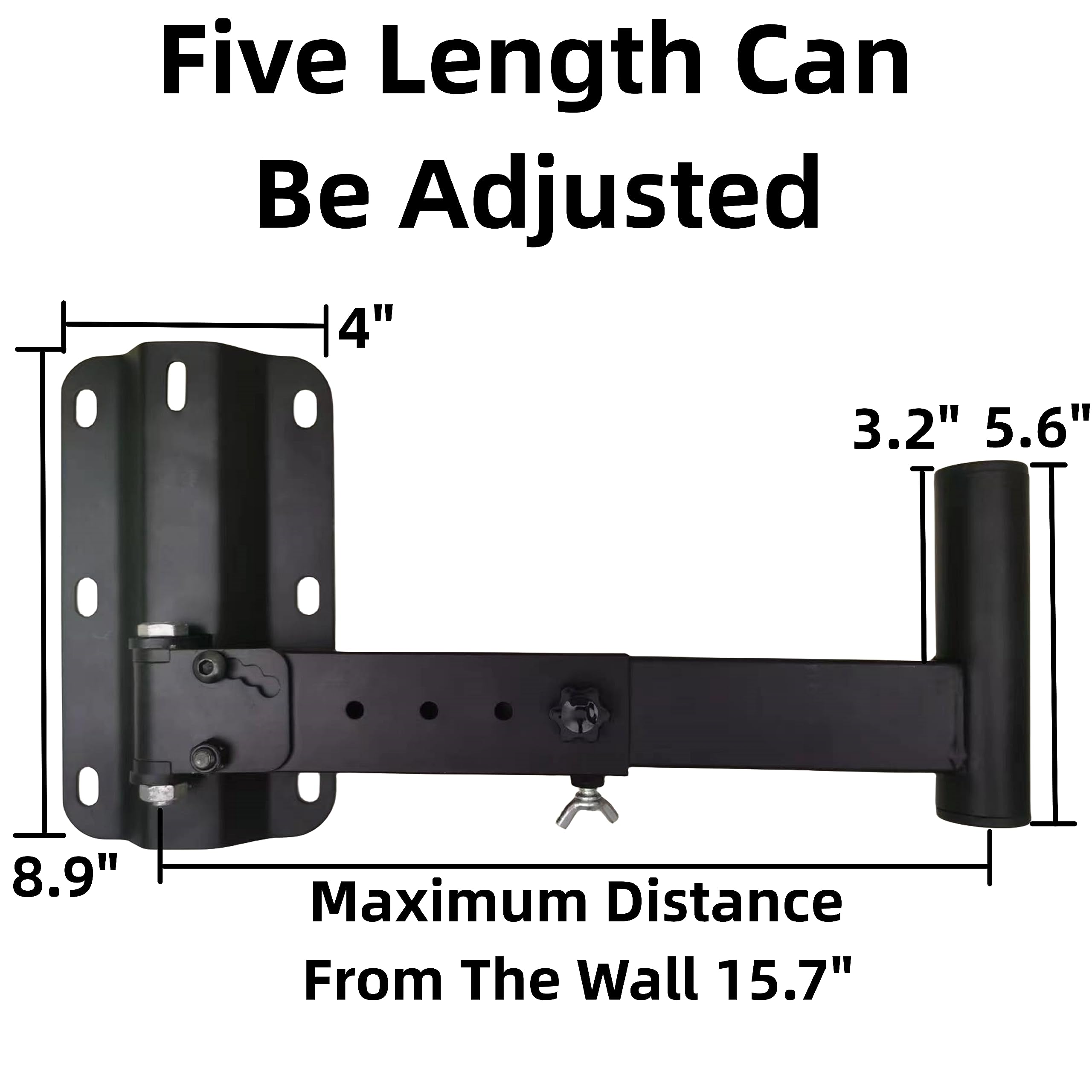 PA Speaker Mount Bracket Support up to 110lbs-Adjustable Speaker Wall Mount Brackets-Heavy Duty Speaker Mounts-Speaker Stand(2 Packs,Black)