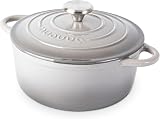 Nuovva Enamelled Cast Iron Dutch Oven 3.1 Qt 22cm Grey with Lid