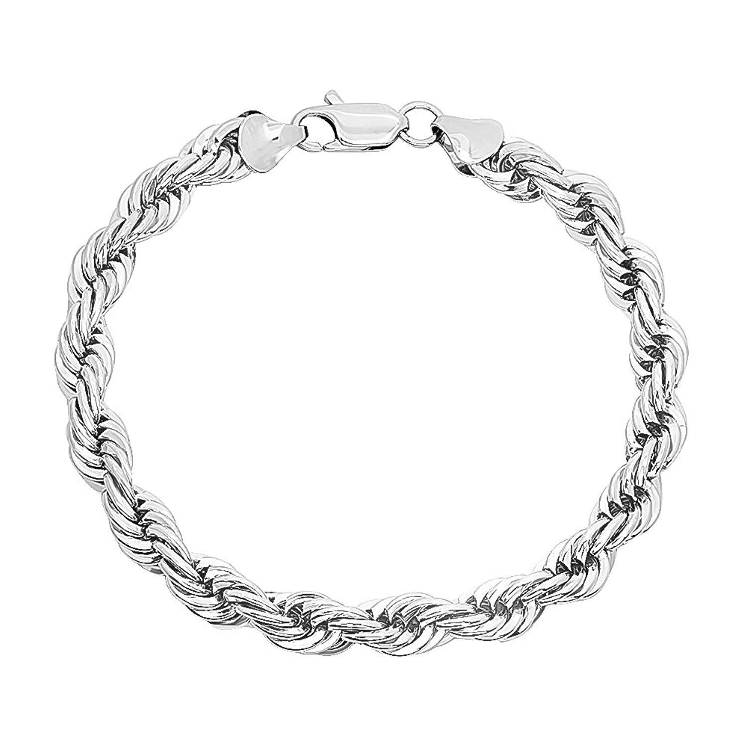 LP 7 inches Gold Rope Bracelet 6MM, 24K Overlay Premium Fashion Jewelry, Guaranteed for Life, 7-9 Inches