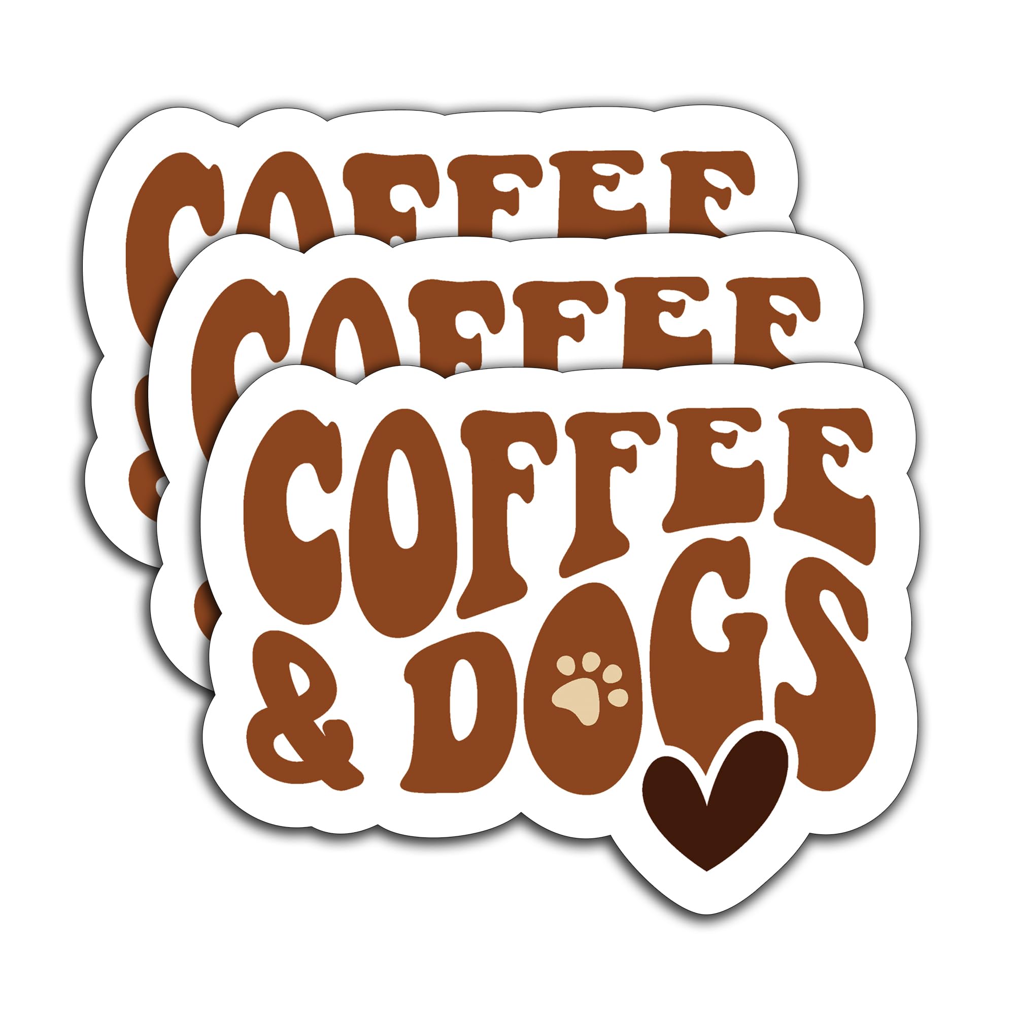 Photo 1 of (3pcs) Coffee and Dogs Sticker – Waterproof Vinyl Decals for Dog Lovers, Coffee Drinkers, Dog Moms, Laptops, Tumblers, Journals, Water Bottles, Cups, 3" x 2.2"
