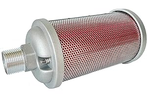 BOUNETIM M20 Air Compressor Muffler 2" NPT Male, Air Exhaust Silencer for Compressor Dryer Compressed Air Equipment and Systems, Single Chamber 145 PSI