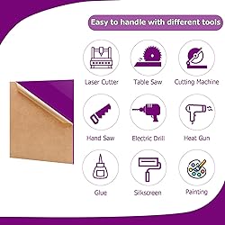 Eszeoee 2 Pack 16'' x 20'' Opaque Purple Acrylic