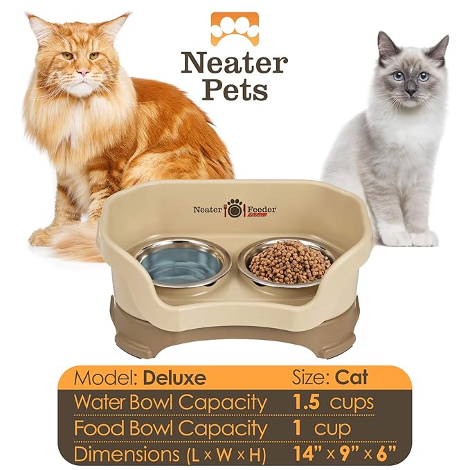 Buy Neater Feeder Deluxe Cat Cappuccino Mess Proof Elevated