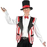 Carnival Circus Costume Set - Adult Party Costume with Vest, Hat, Bowtie for Carnival & Birthday Parties