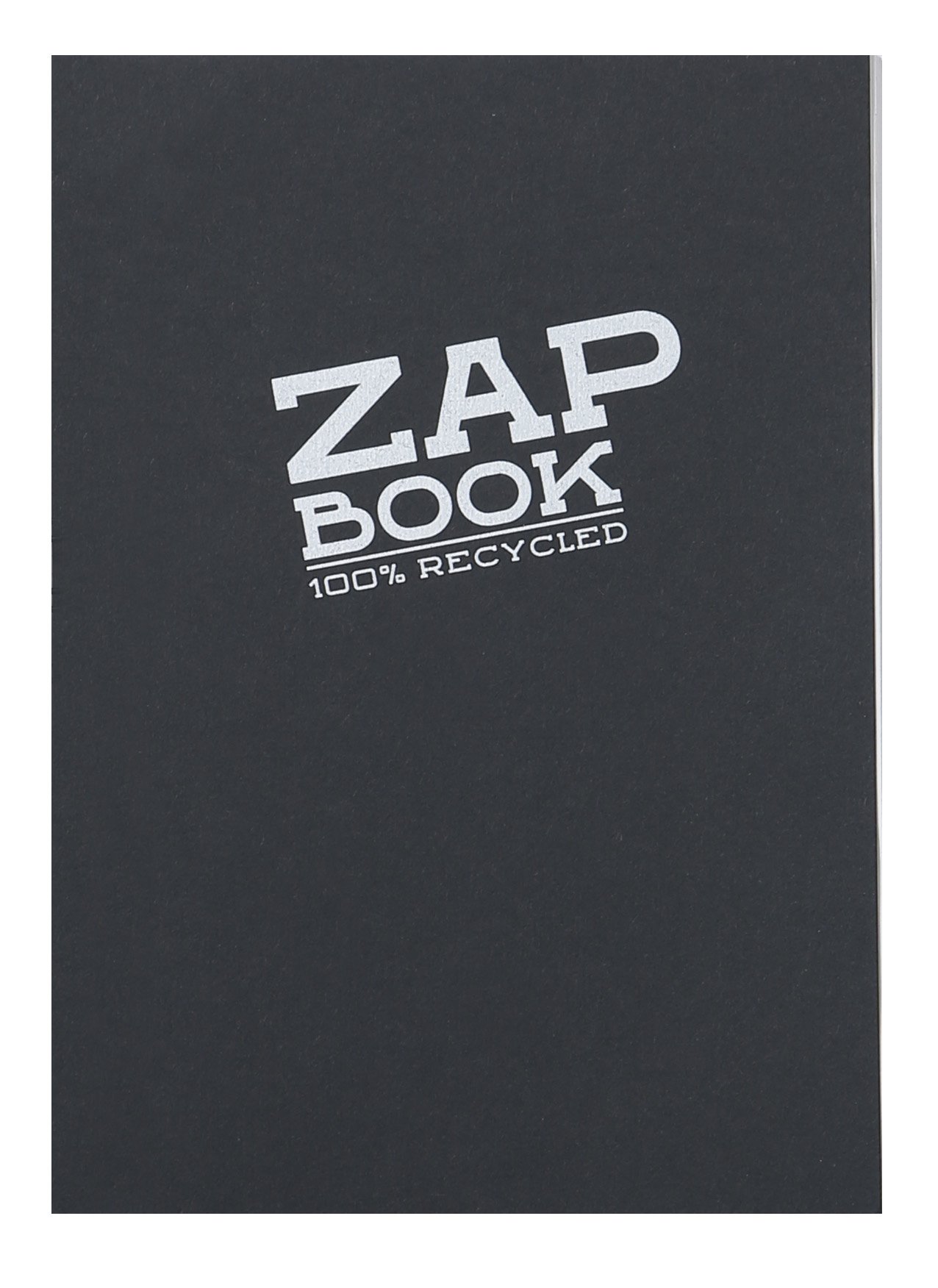 Clairefontaine - Ref 3364C - Zap Book Recycled Glued Sketch Book (160 Pages) - A5 (148 x 210mm), 80gsm Recycled Paper, Acid Free, pH Neutral - Black Cover — image 1