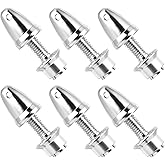 ZOWZEA 6 Pack RC Propeller Adapter, 4mm Motor Shaft Aperture to 6mm Output Axle, Aluminum Bullet Spinner Prop Saver for RC Airplane Brushless Motors DIY Parts