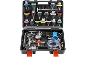 BILITOOLS Radiator Coolant Pressure Tester & Vacuum Refill Kit, 28-Piece Universal Cooling System Radiator Leak Tester & Refiller