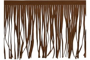 uxcell 2 Yards 8 Inch PU Leather Fringe Trim Double Side Leather Sewing Tassel Fringe for DIY Sewing Dress Crafts Skirt Decor