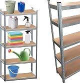 Pluto Packaging 5 Tier Heavy Duty Garage Shelving Unit Boltless Metal Storage view 3