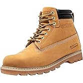 SAFETY LOONG Work Boots for Men Waterproof Soft Toe Non Slip Comfortable Leather Workboots