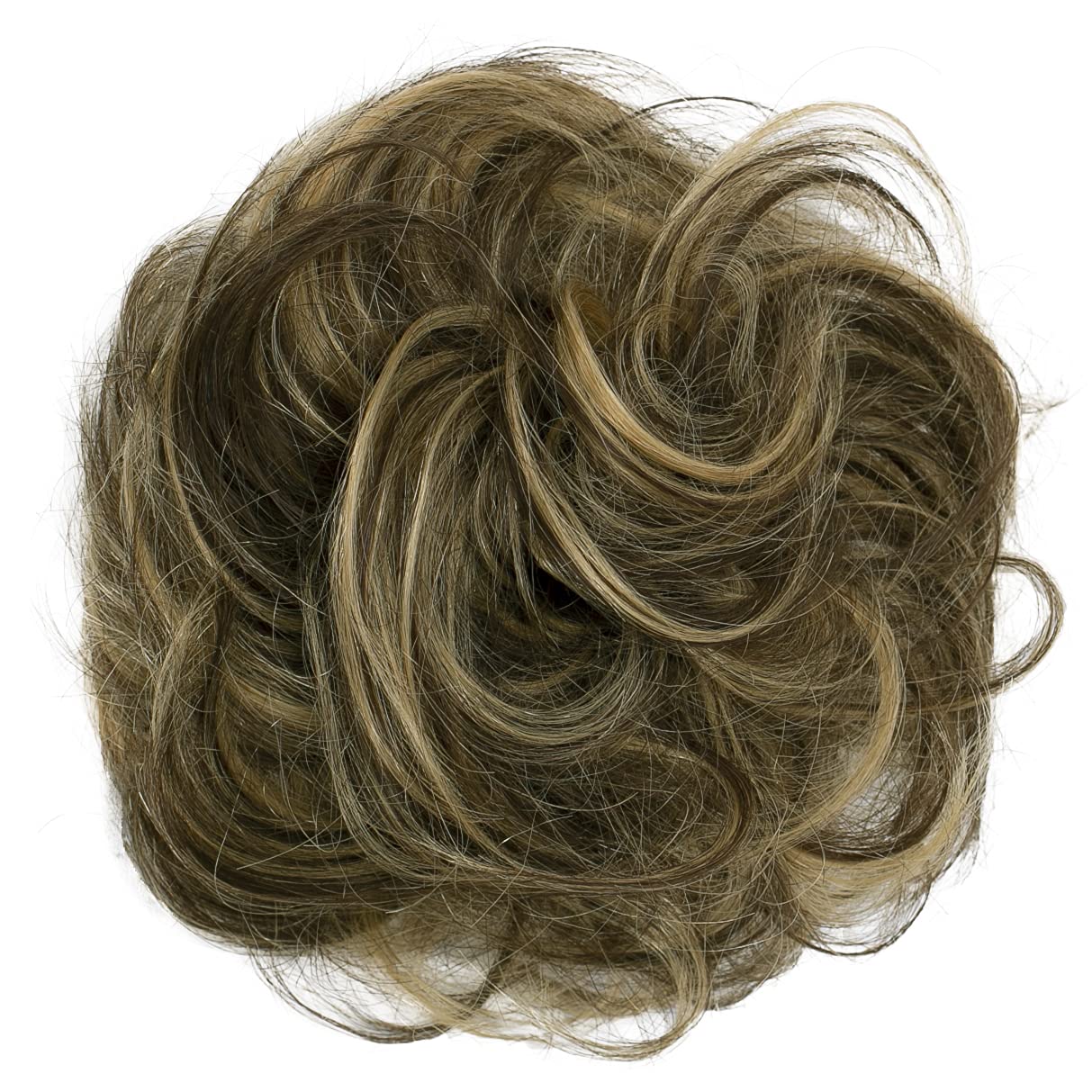CAISHA 100% HUMAN HAIR Scrunchie Hair Piece Updo Braid Hair Scrunchy Messy Bun Light Brown Blonde Mix H312p โ image 1