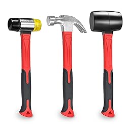 YIYITOOLS 3 Pcs Hammer Set,16oz Rubber Mallet,16oz