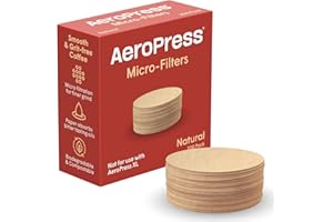 AeroPress Coffee Maker Natural Paper Micro-Filters – Round Replacement Coffee Filters, Unbleached, Compostable Paper Filters,