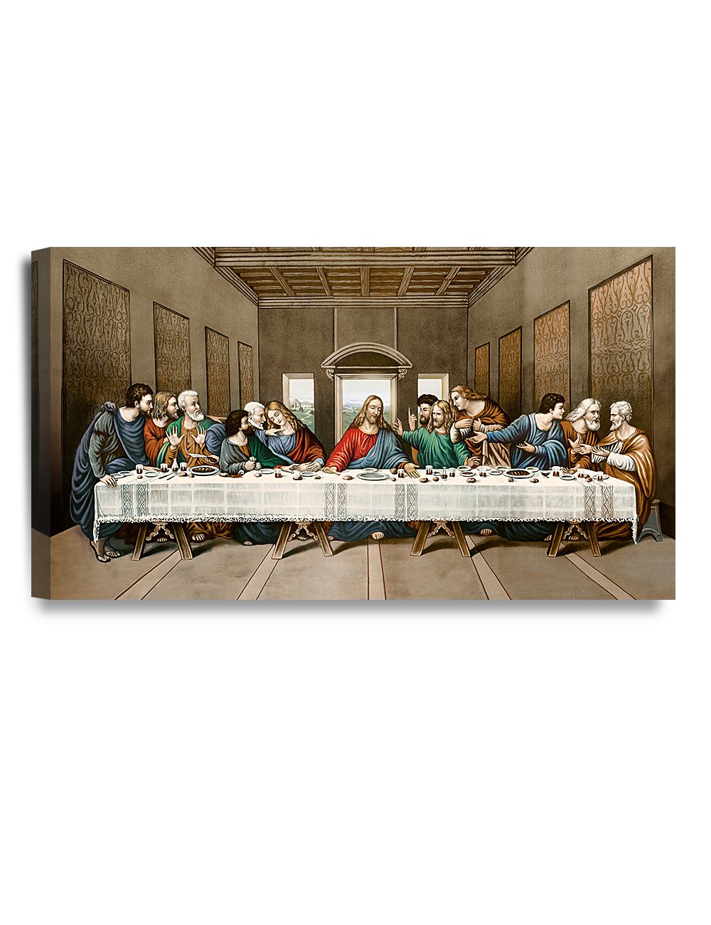 DECORARTS -The Last Supper, Leonardo da Vinci Classic Art Reproductions. Giclee Canvas Prints Wall Art for Home Decor 32x18x1.5