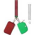 Babysun Mini Zip Around Dual Pouch Wristlet With 2 Straps Wristlet Keychain Wallet for Women Coin Purse Small Cute for Teen Girl