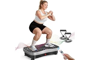 AXV Vibration Plate Fitness Platform Exercise Machine Vibrating Lymphatic Drainage Shaking Workout Full Body Shaker Vibrate Stand Shake Board Sport Gym Pad for Weight Loss Fat Burner for Women Men