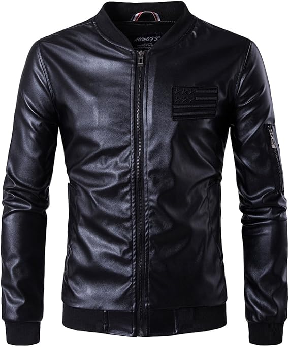 Amazon Sooger 新しい冬のファッションメンズ革の襟ハイエンドのレザーバイカージャケットビッグヤード ライダースジャケット メンズ シングル 革ジャン Pu レザージャケッッショント アウター スウェード シングル フェイクレザーイク レザージャ コート ジャケット
