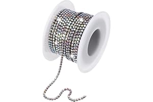 M METERXITY Crystal Rhinestone Close Chain, 2 mm 10 Yards Crystal Single Row Trimming Claw Cup Chain Roll for Sewing Crafts/D