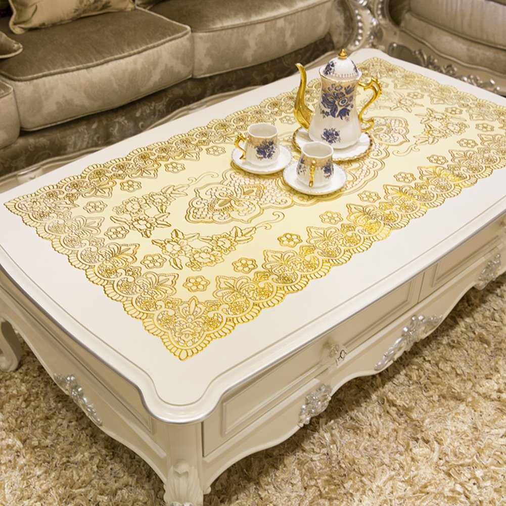 Tablecloth Gold Foil Coffee Mat Modern Living Room Coffee Table Mats Hot Silver Waterproof Dust