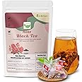 Rose Black Tea Bags Pyramid 40 count/Pack - Chinese Instant Flower Tea Made of Edible Red Roses Petals and Black Tea - So Delicious Unsweetened Tea Sampler for Tea Drinkers Women & Men