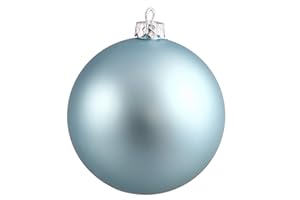 Vickerman Matte Finish Shatterproof Christmas Ball Ornament, UV Resistant with Drilled Cap, 24 per Bag, 2.4", Baby Blue